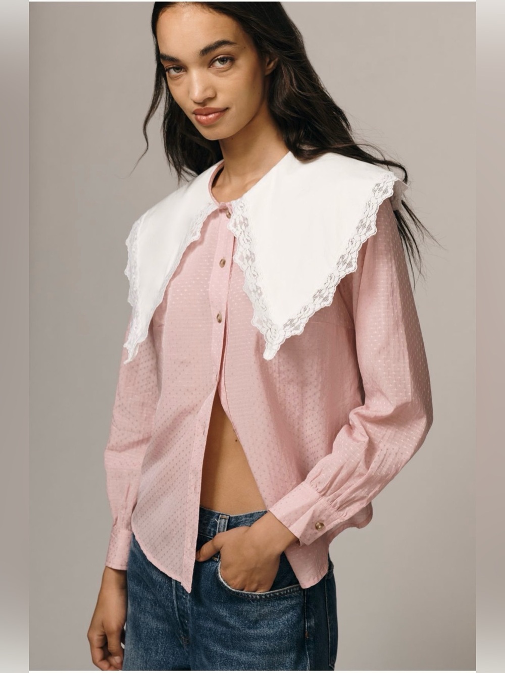Anthropologie Oversized Collar Blouse